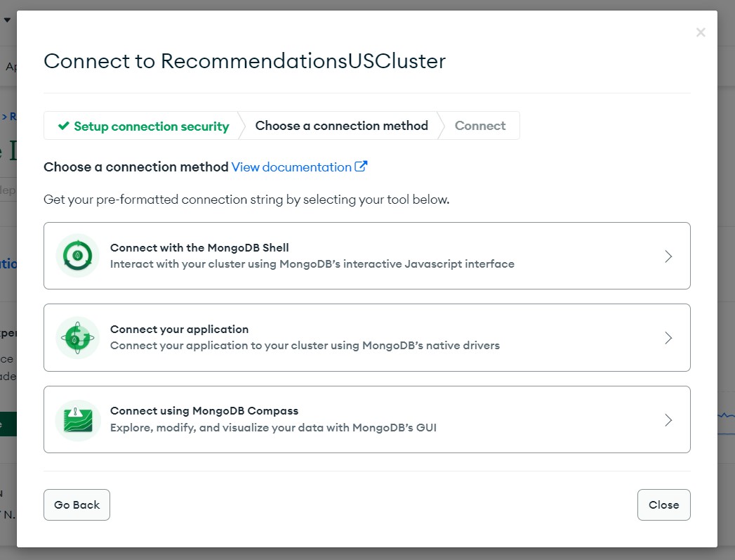 Mongodb - connect your app option